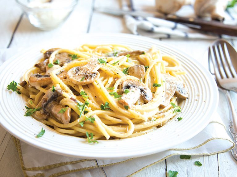 Creamy mushroom spaghetti - EducationWorld Health & Nutrition