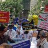 NISA demonstrates at CBSE HQ protesting against alleged attack on teachers, principals