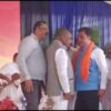 D K Suresh (centre) and C N Ashwath Narayan at the event in Ramanagara. Credit: Twitter/@BJP4Karnataka