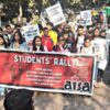 DU students take out march demanding rollback of FYUP