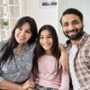 Happy,Indian,Family,Couple,And,Teen,Child,Daughter,Bonding,,Hugging
