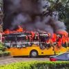 Bus on fire