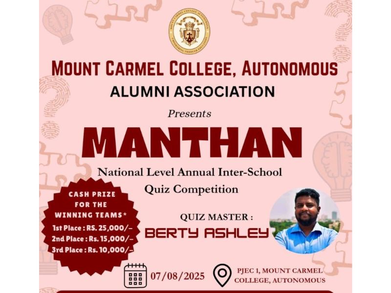 KLE PU College team wins national quiz contest 'Manthan' organized by Mount Carmel College