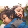 A,Sad,Indian,Daughter,Hugging,Mother,Outdoors.,Mom,With,Her