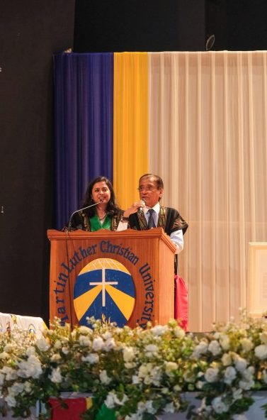 Dilip Thakore and Summiya Yasmeen at MLCU convocation