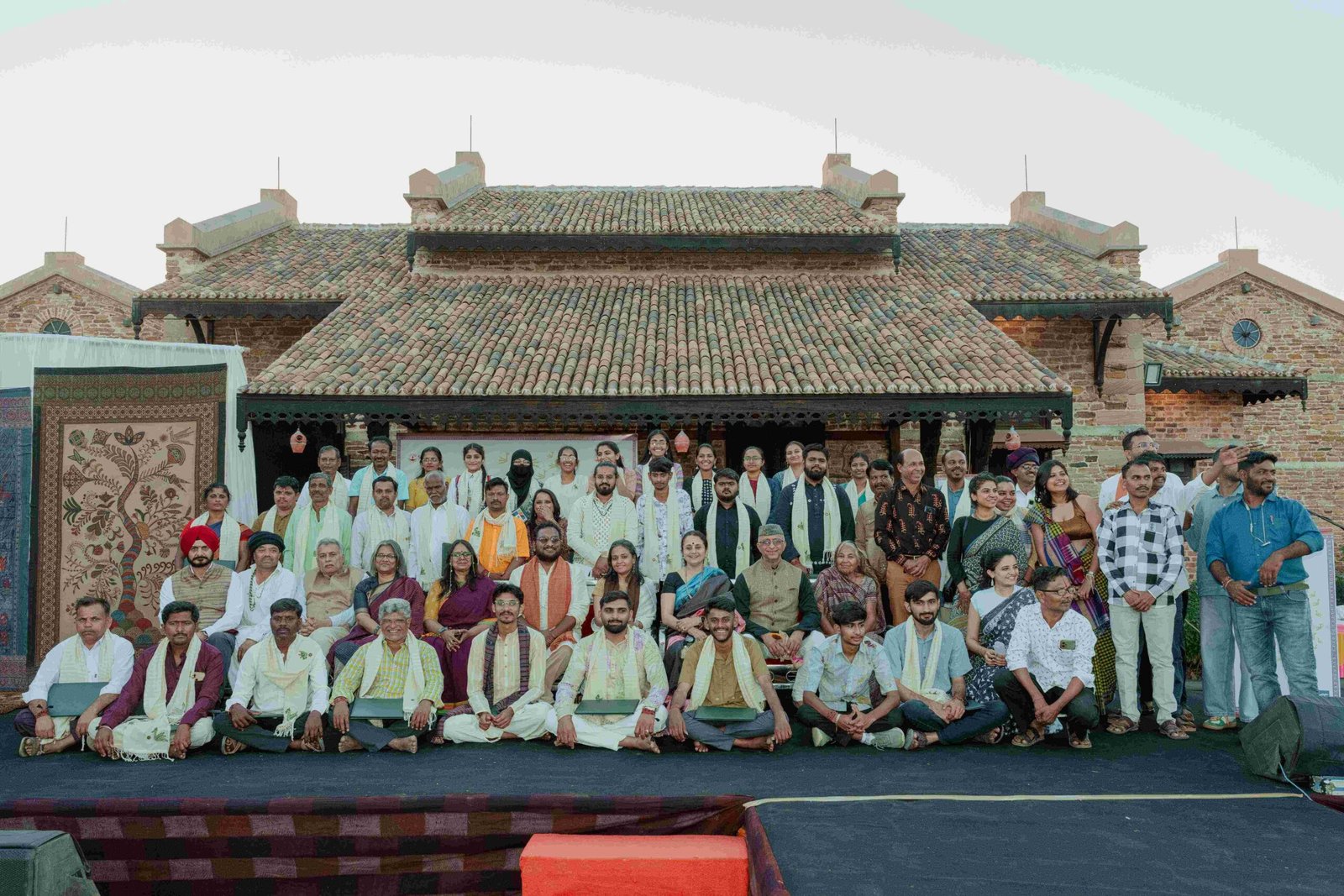 Dignitaries with the artisan designers at the Somaiya Kala Vidya Kala Umang 2025