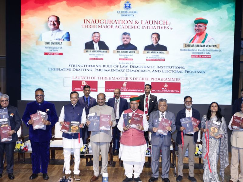 Lok Sabha Speaker Law Minister launch three master’s programmes at O.P. Jindal Global University (1)