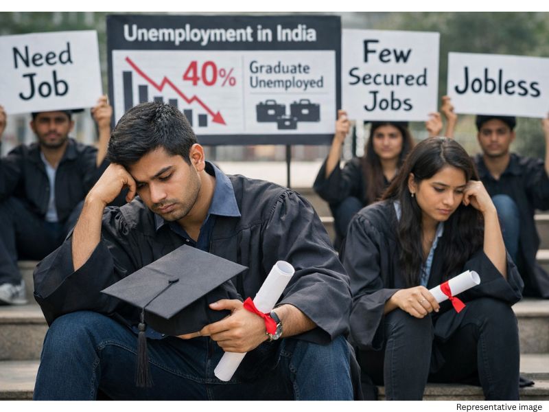 Nearly 40% of graduates unemployed in India, few secure salaried jobs within a year Report