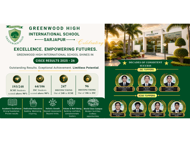 Greenwood High students shine in CISCE 2025–26 board results