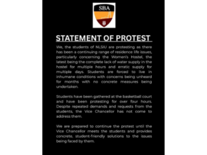 NLSUI students protest over deplorable conditions on campus