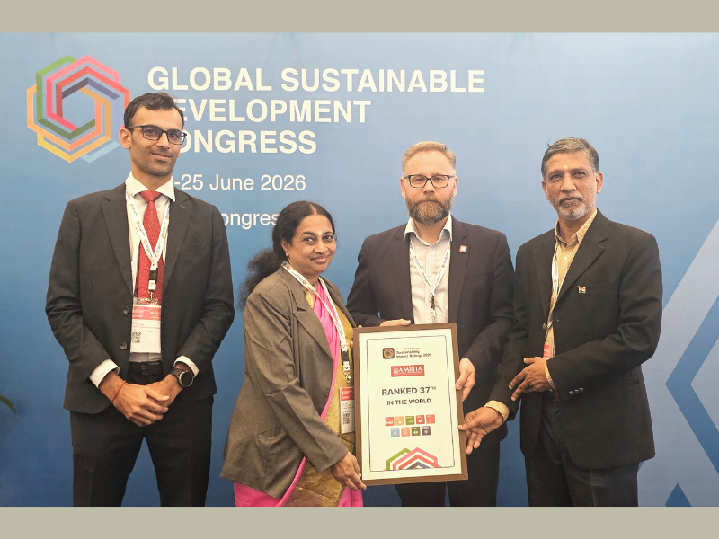 Amrita University Ranked 37th Globally in THE Sustainability Impact Ratings 2026
