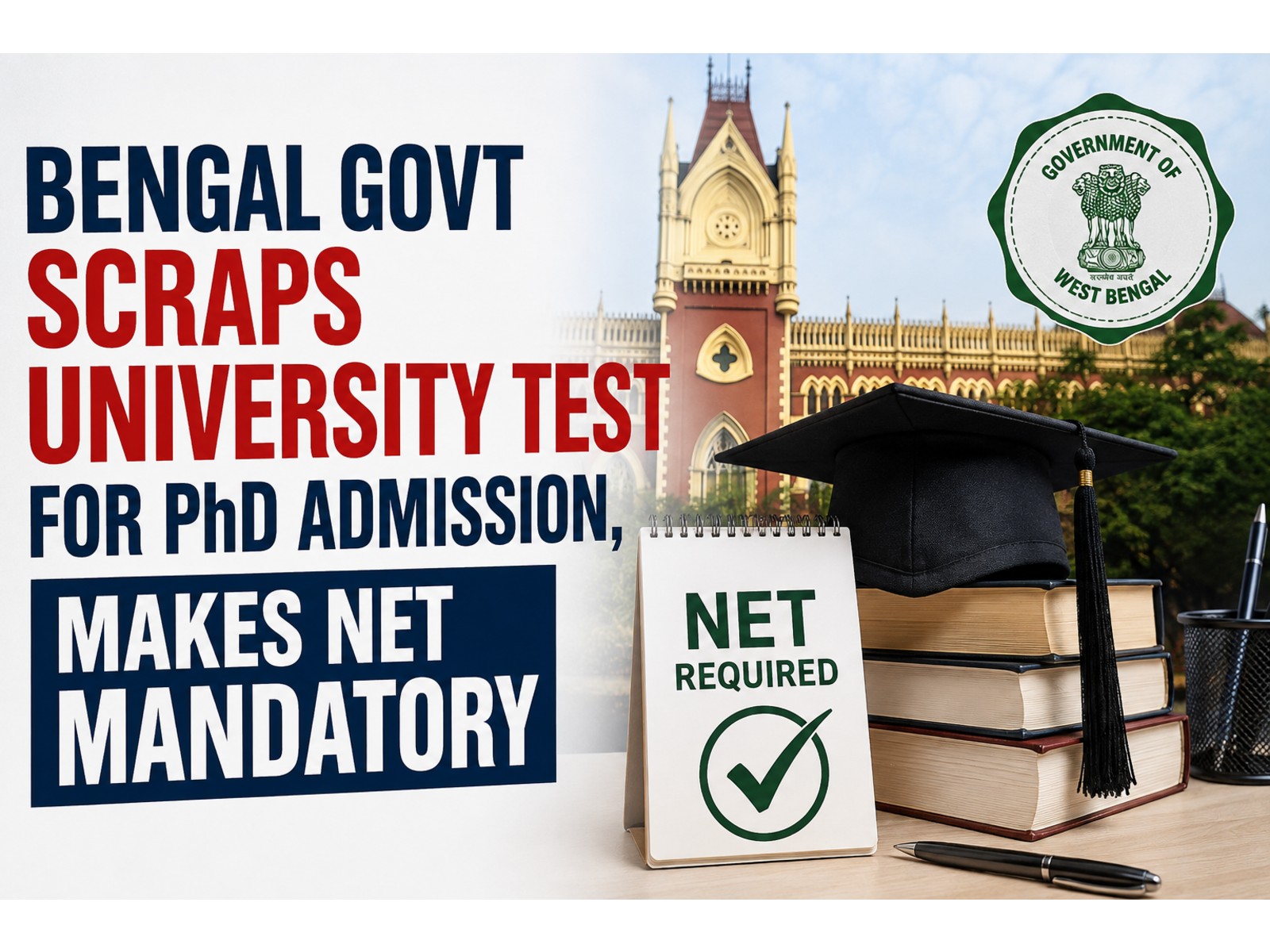 Bengal govt scraps university test for PhD admission, makes NET mandatory