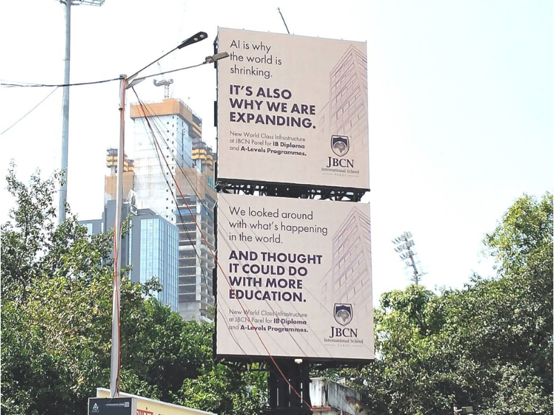 JBCN Education announces Parel campus expansion through OOH campaign